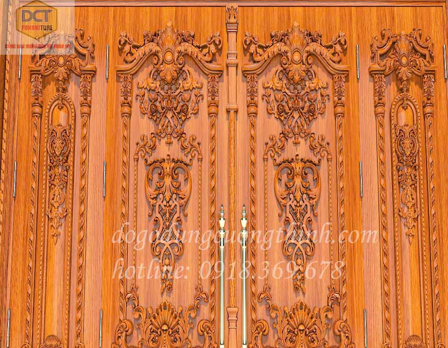 Bộ cửa cổ điển 4 cánh cao cấp